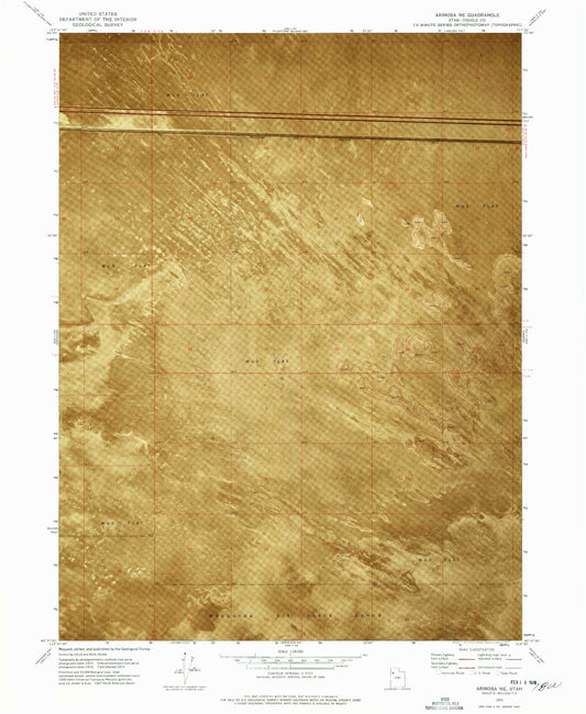 Classic USGS Arinosa NE Utah 7.5'x7.5' Topo Map Image