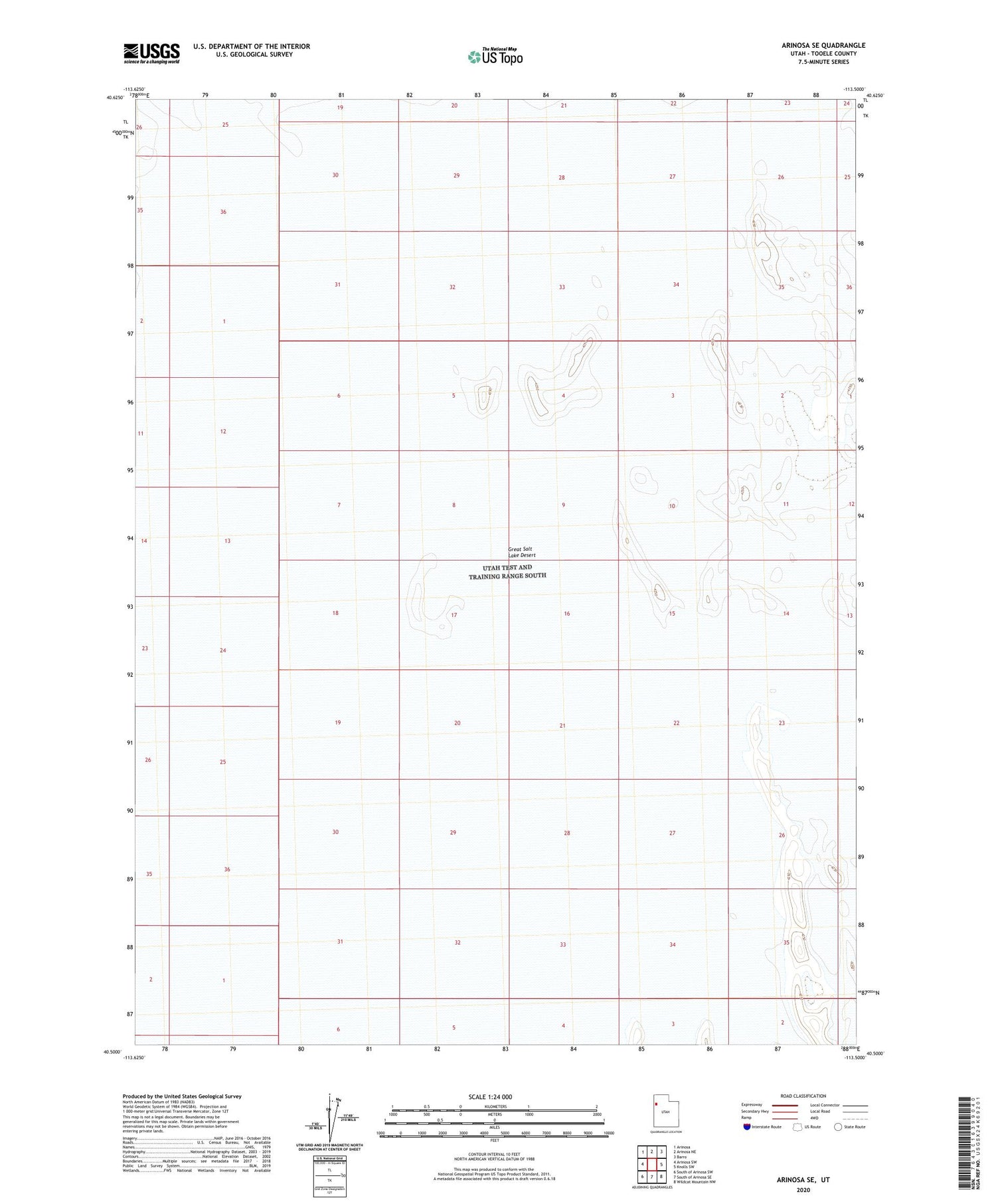 Arinosa SE Utah US Topo Map Image