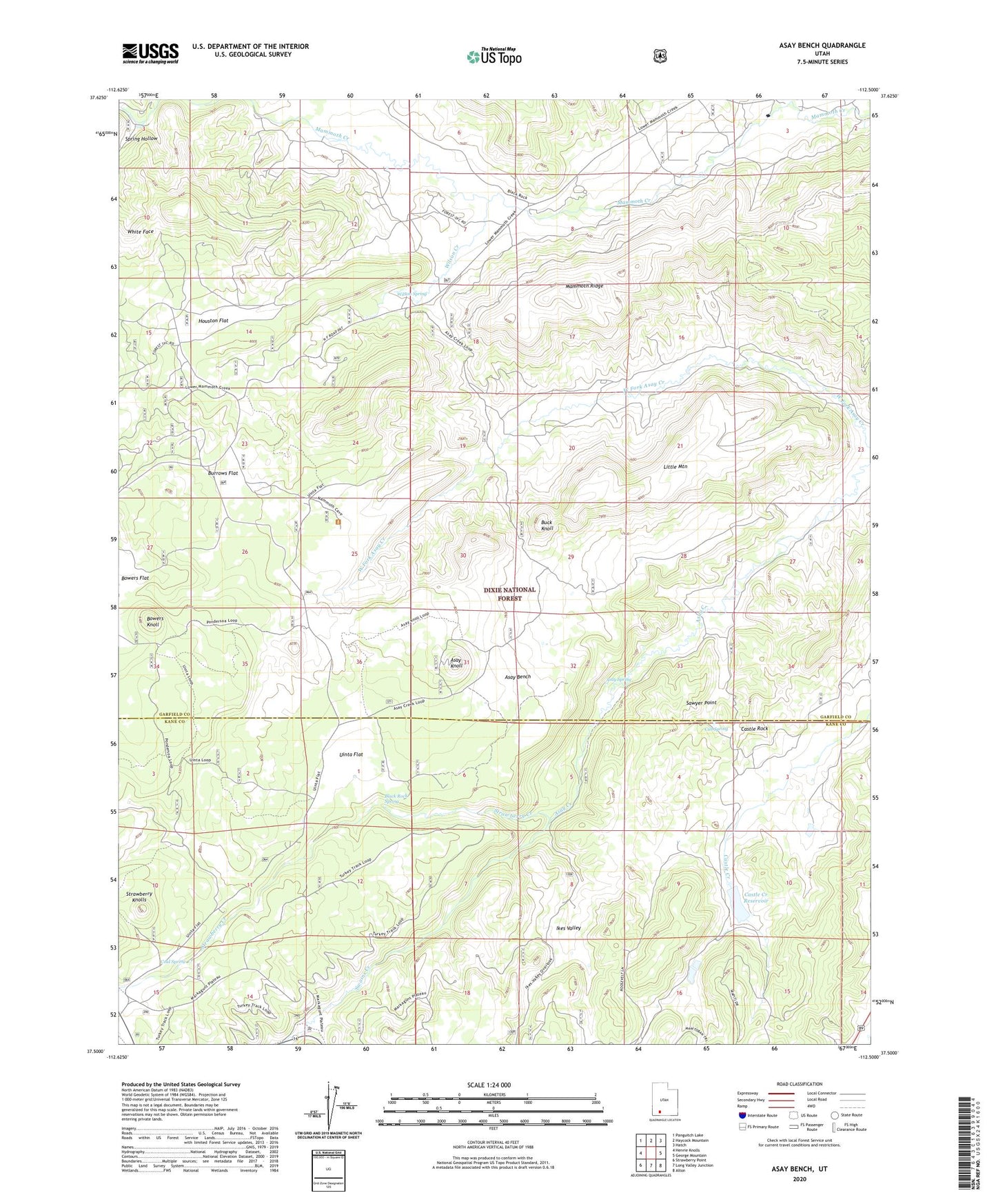 Asay Bench Utah US Topo Map Image