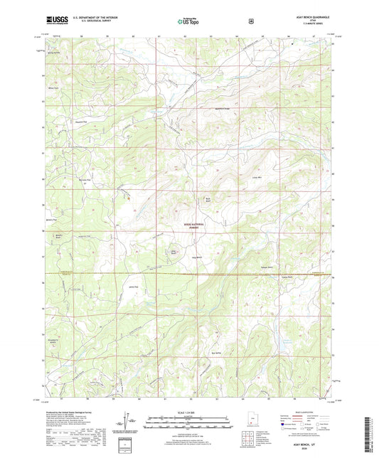 Asay Bench Utah US Topo Map Image