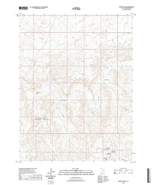 Asphalt Wash Utah US Topo Map Image