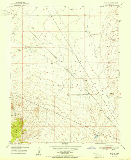 Classic USGS Avon SE Utah 7.5'x7.5' Topo Map Image