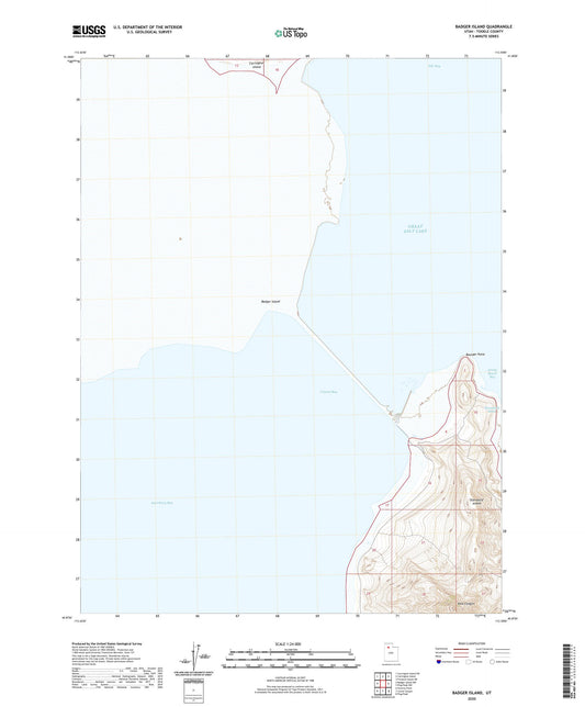 Badger Island Utah US Topo Map Image