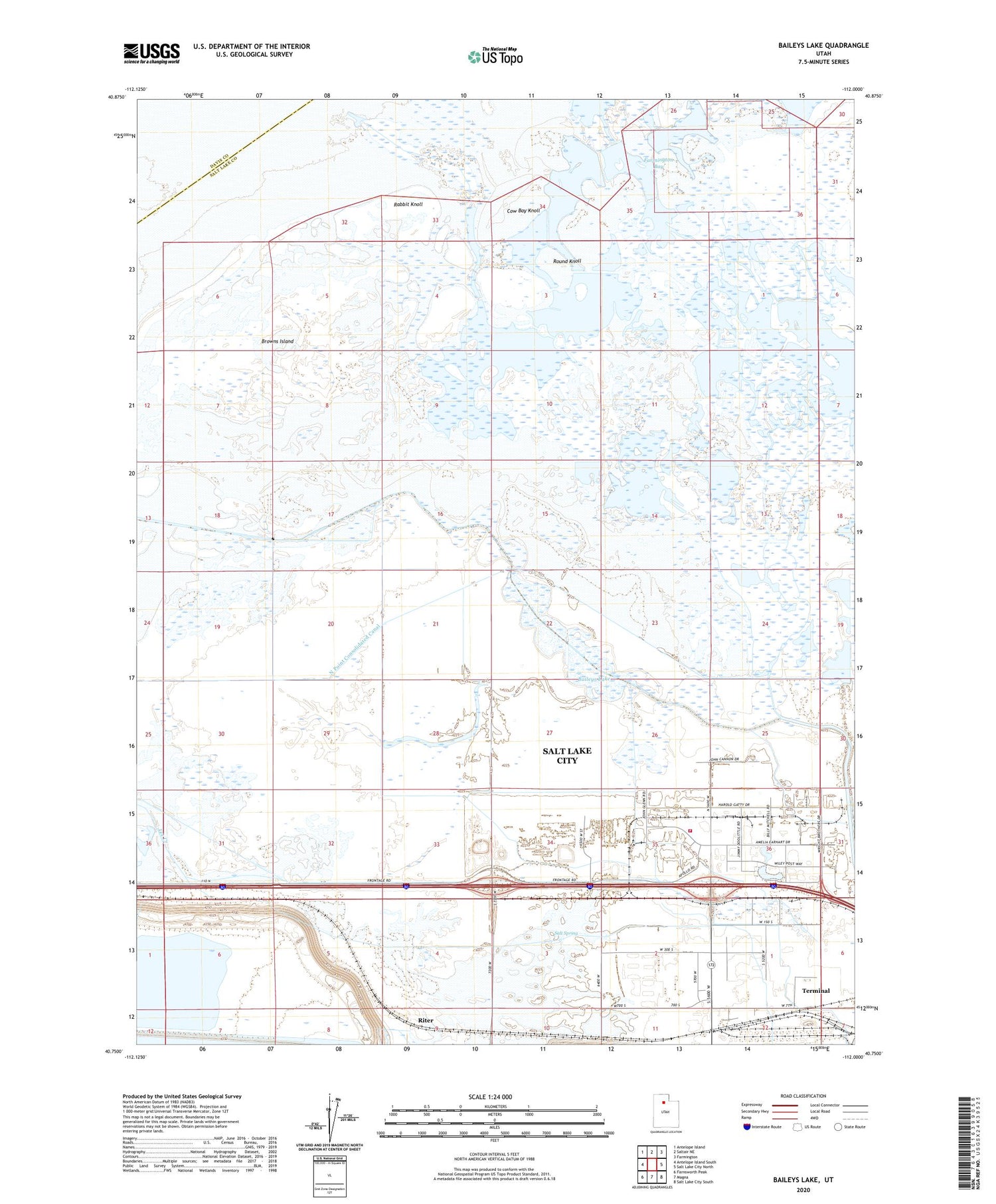 Baileys Lake Utah US Topo Map Image