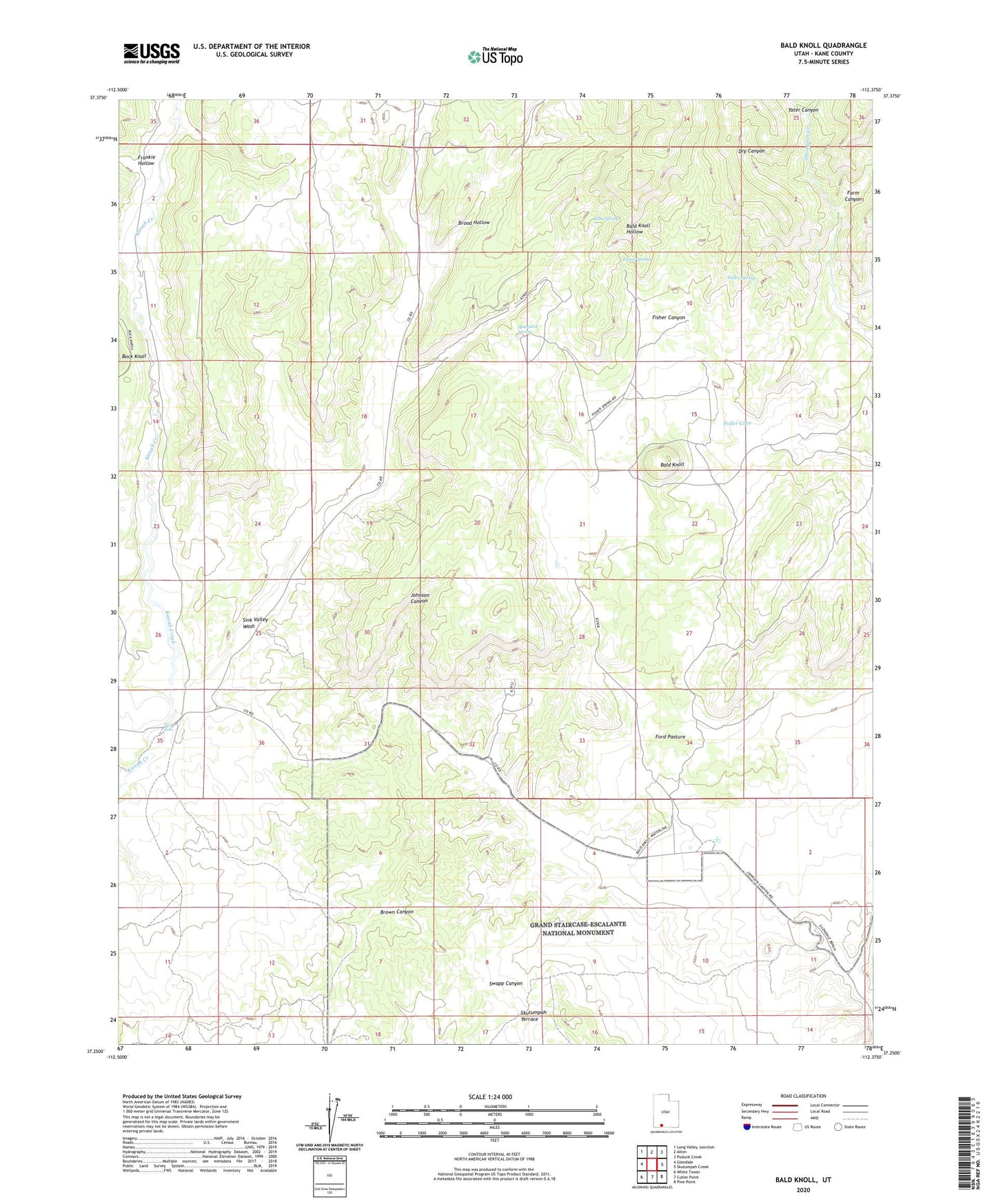 Bald Knoll Utah US Topo Map Image