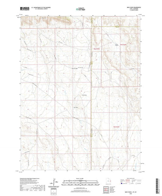 Bar X Wash Utah US Topo Map Image