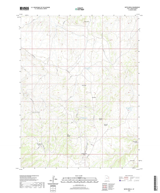 Bates Knolls Utah US Topo Map Image