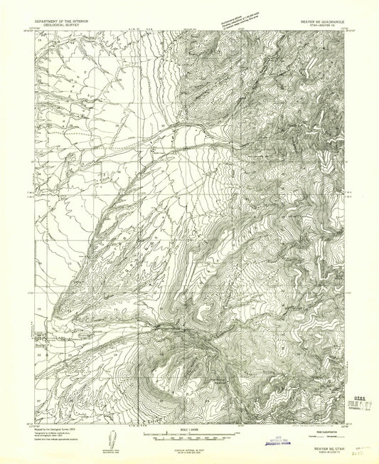 Classic USGS Black Ridge Utah 7.5'x7.5' Topo Map Image