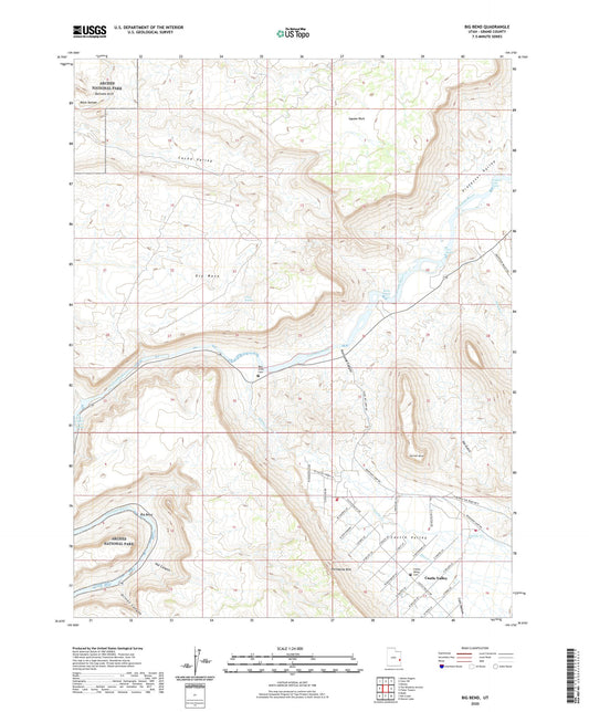 Big Bend Utah US Topo Map Image