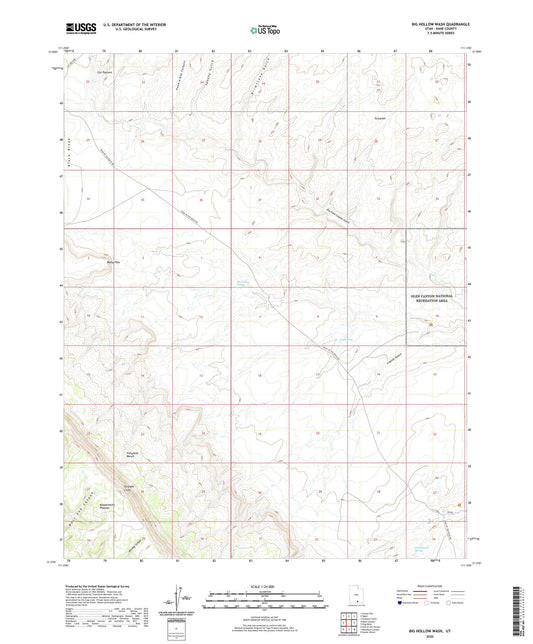 Big Hollow Wash Utah US Topo Map Image