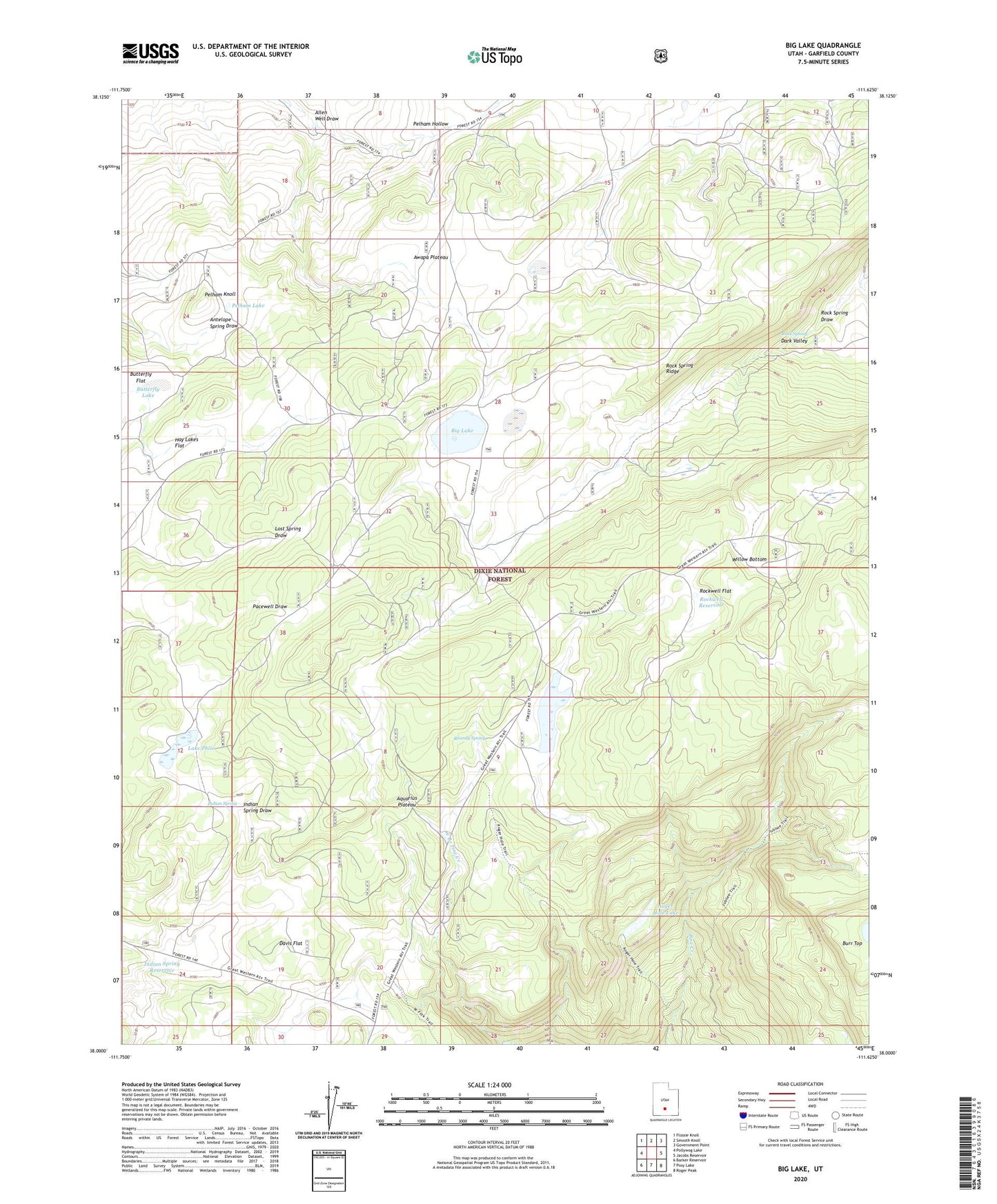Big Lake Utah US Topo Map Image