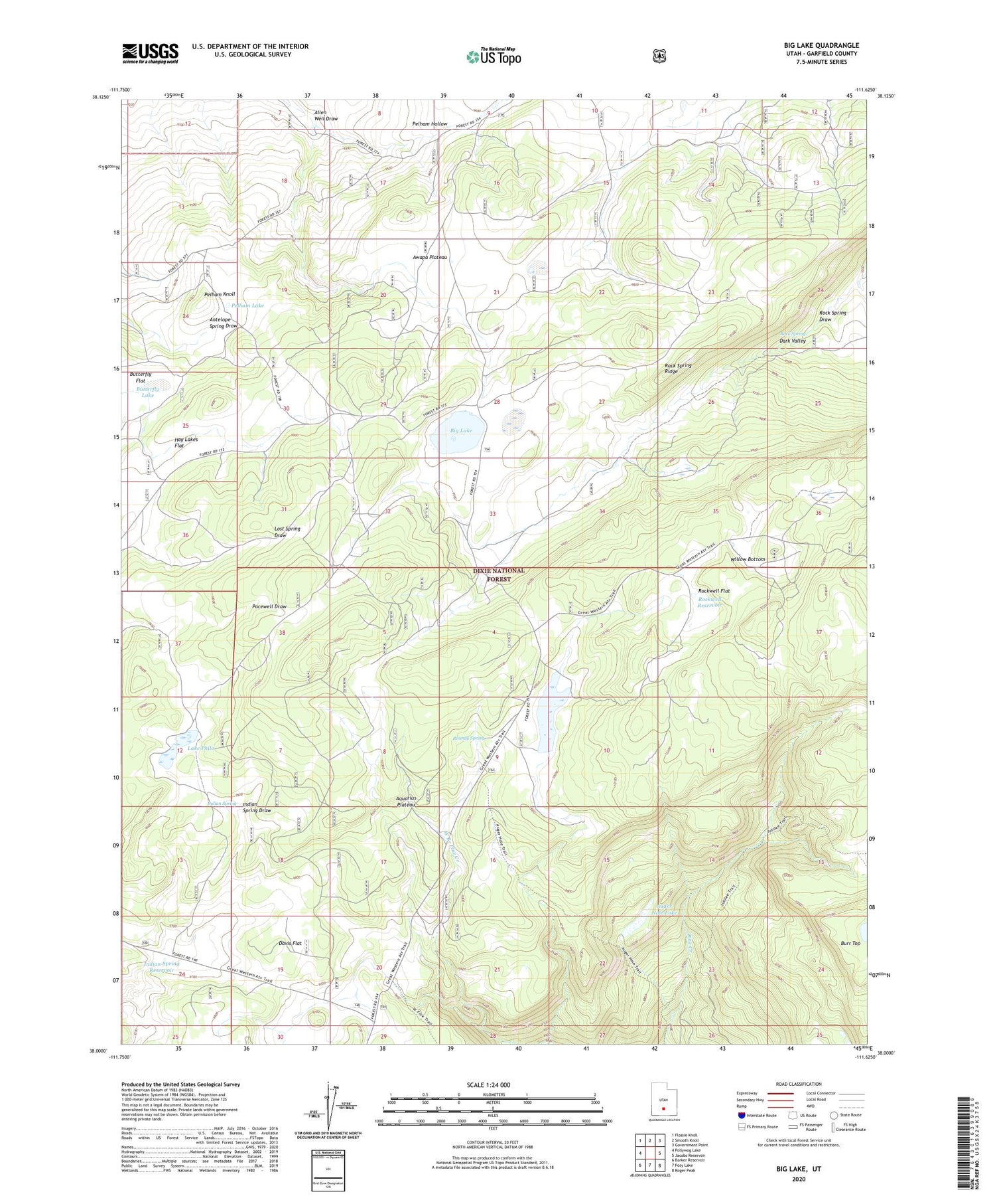 Big Lake Utah US Topo Map Image