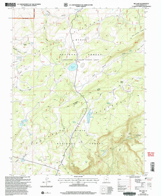 Classic USGS Big Lake Utah 7.5'x7.5' Topo Map Image