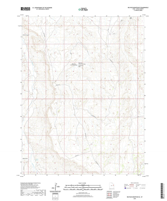 Big Pack Mountain SE Utah US Topo Map Image