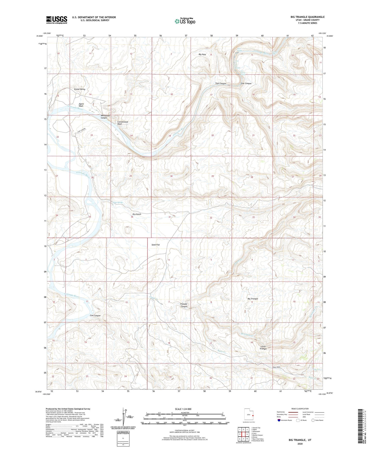 Big Triangle Utah US Topo Map Image