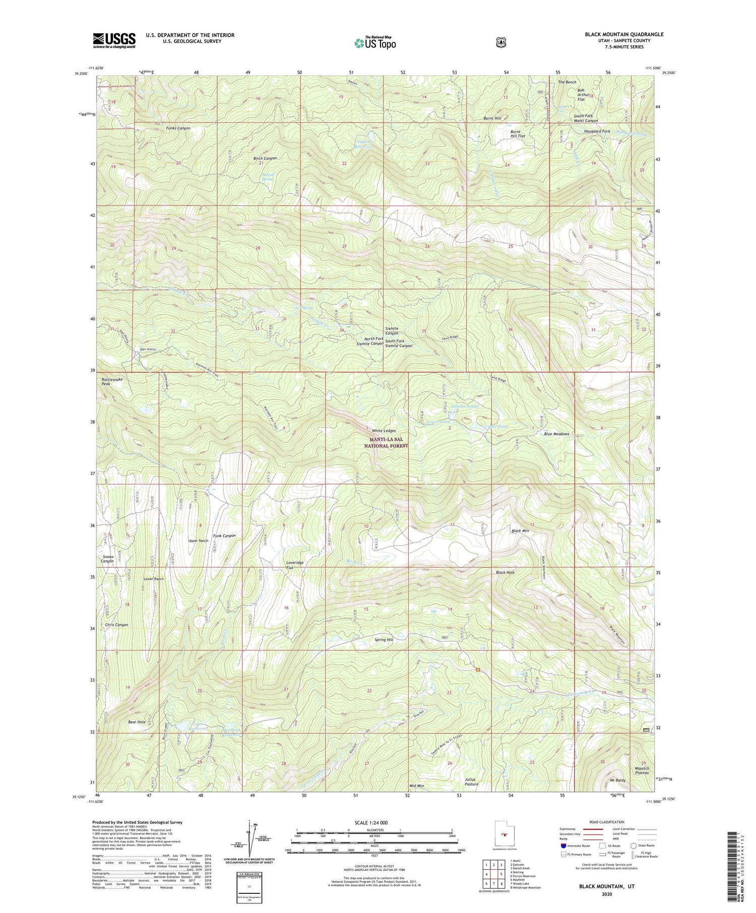 Black Mountain Utah US Topo Map Image