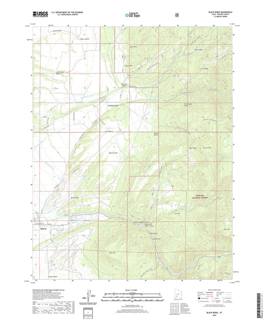 Black Ridge Utah US Topo Map Image