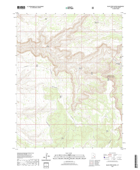 Black Steer Canyon Utah US Topo Map Image