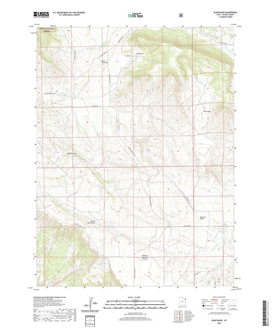 Blair Basin Utah US Topo Map Image