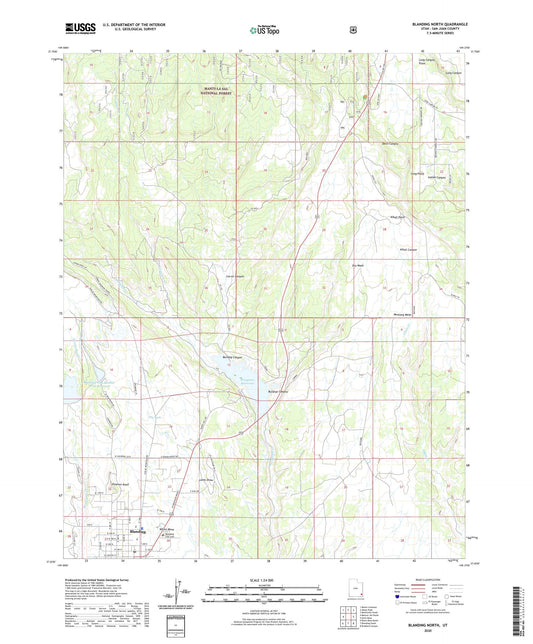 Blanding North Utah US Topo Map Image
