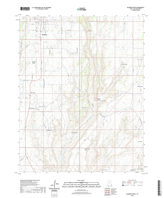Blanding South Utah US Topo Map Image