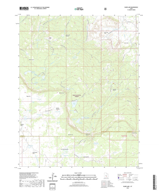 Blind Lake Utah US Topo Map Image