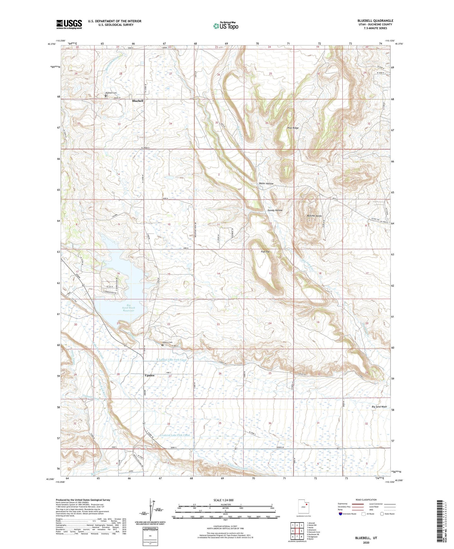 Bluebell Utah US Topo Map Image