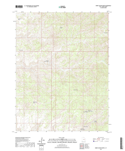 Bobby Canyon North Utah US Topo Map Image
