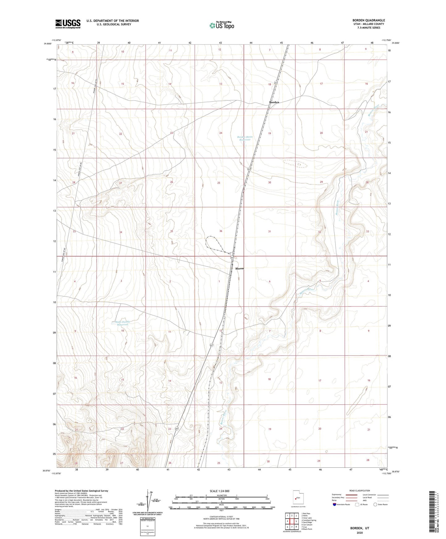 Borden Utah US Topo Map Image