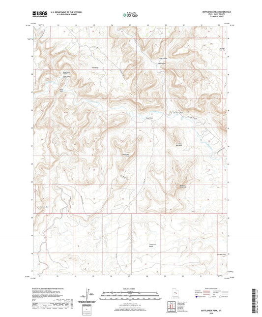 Bottleneck Peak Utah US Topo Map Image