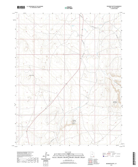 Boundary Butte Utah US Topo Map Image