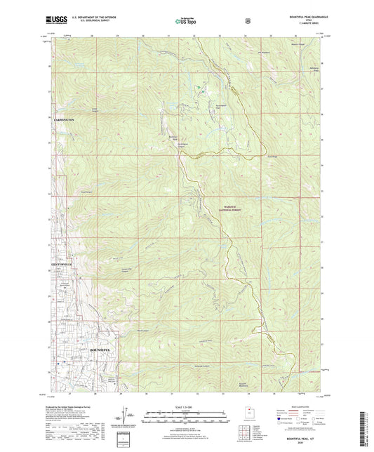 Bountiful Peak Utah US Topo Map Image