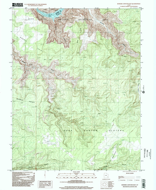 Classic USGS Bowdie Canyon East Utah 7.5'x7.5' Topo Map Image