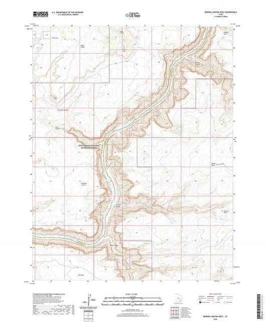 Bowdie Canyon West Utah US Topo Map Image