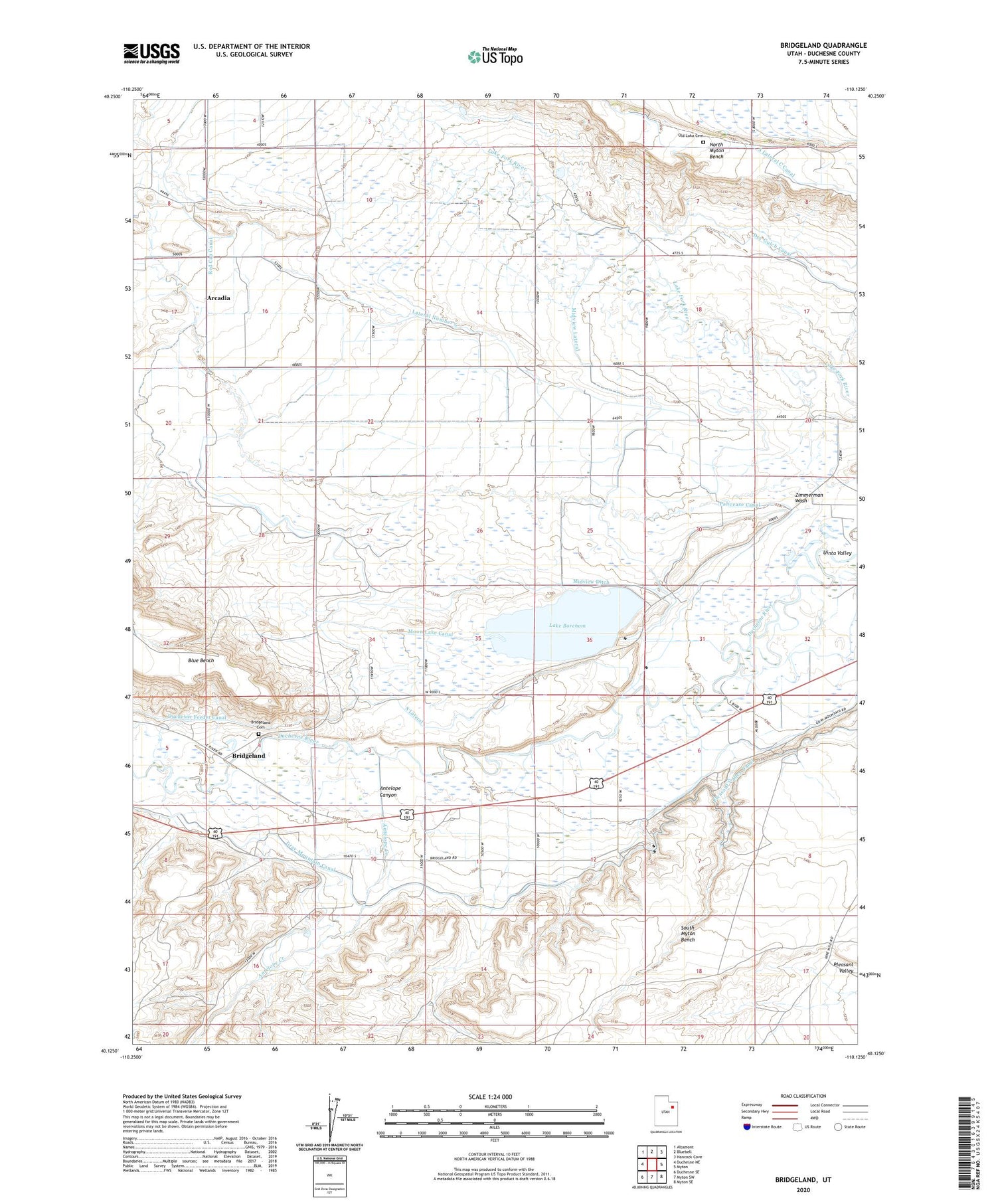 Bridgeland Utah US Topo Map Image