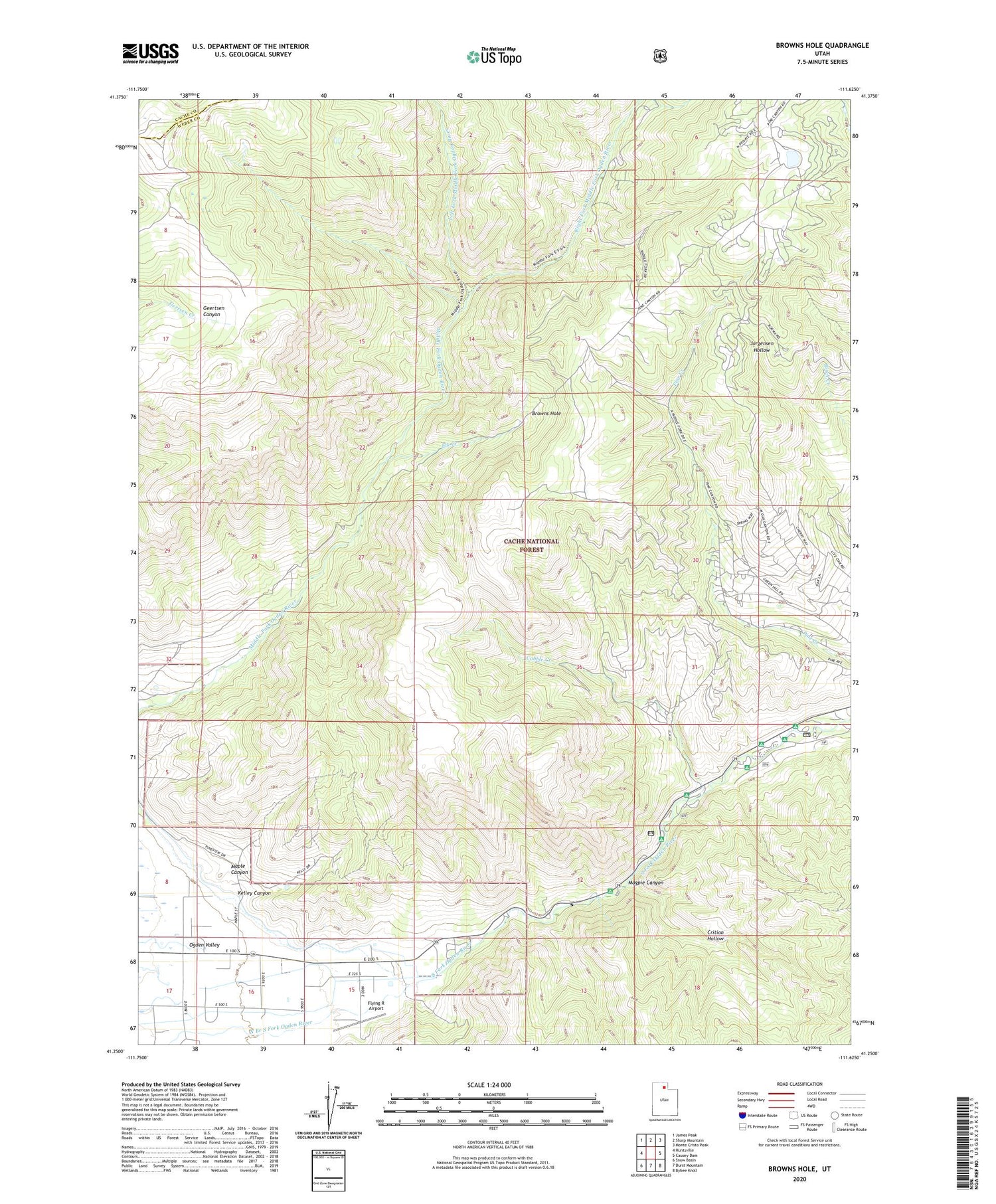 Browns Hole Utah US Topo Map Image