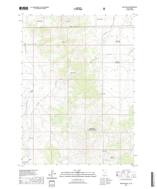Buck Hollow Utah US Topo Map Image