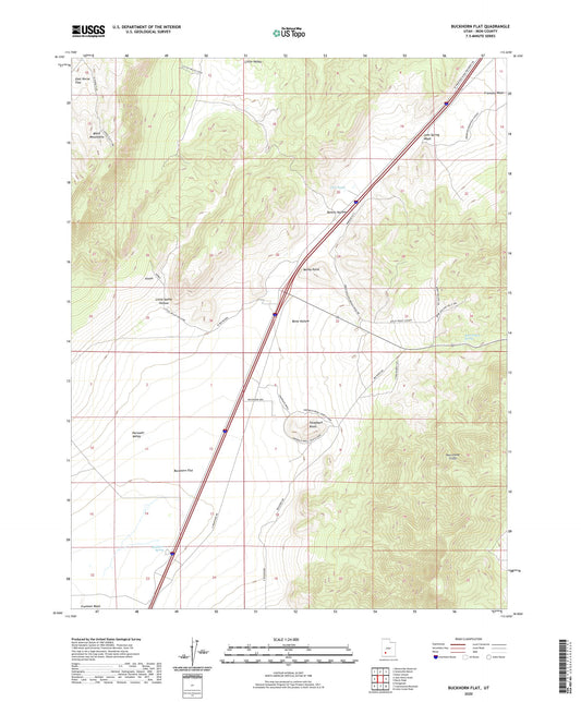 Buckhorn Flat Utah US Topo Map Image