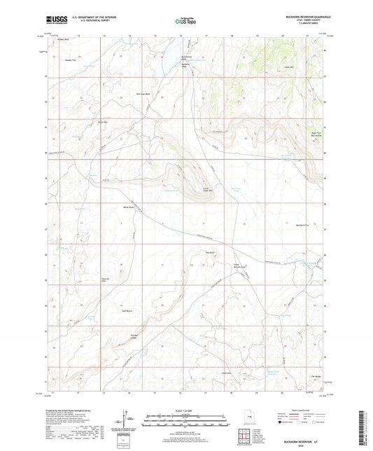 Buckhorn Reservoir Utah US Topo Map Image