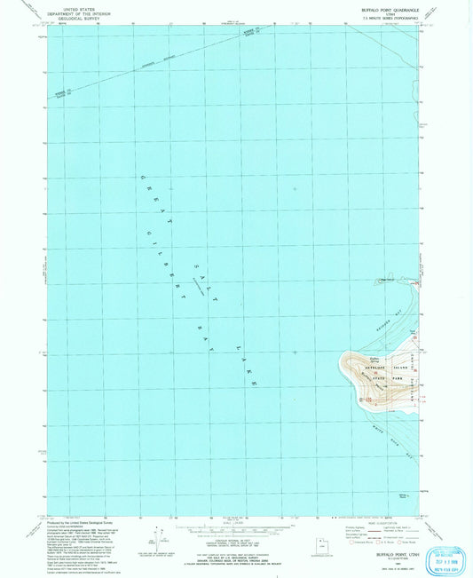Classic USGS Buffalo Point Utah 7.5'x7.5' Topo Map Image