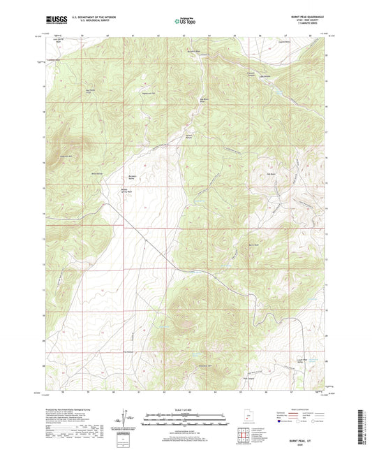 Burnt Peak Utah US Topo Map Image