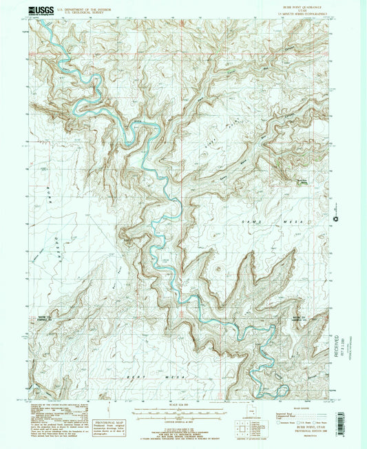 Classic USGS Burr Point Utah 7.5'x7.5' Topo Map Image
