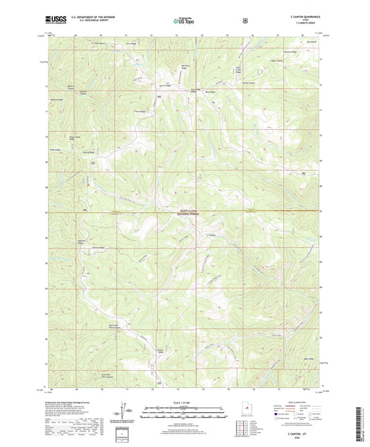 C Canyon Utah US Topo Map Image