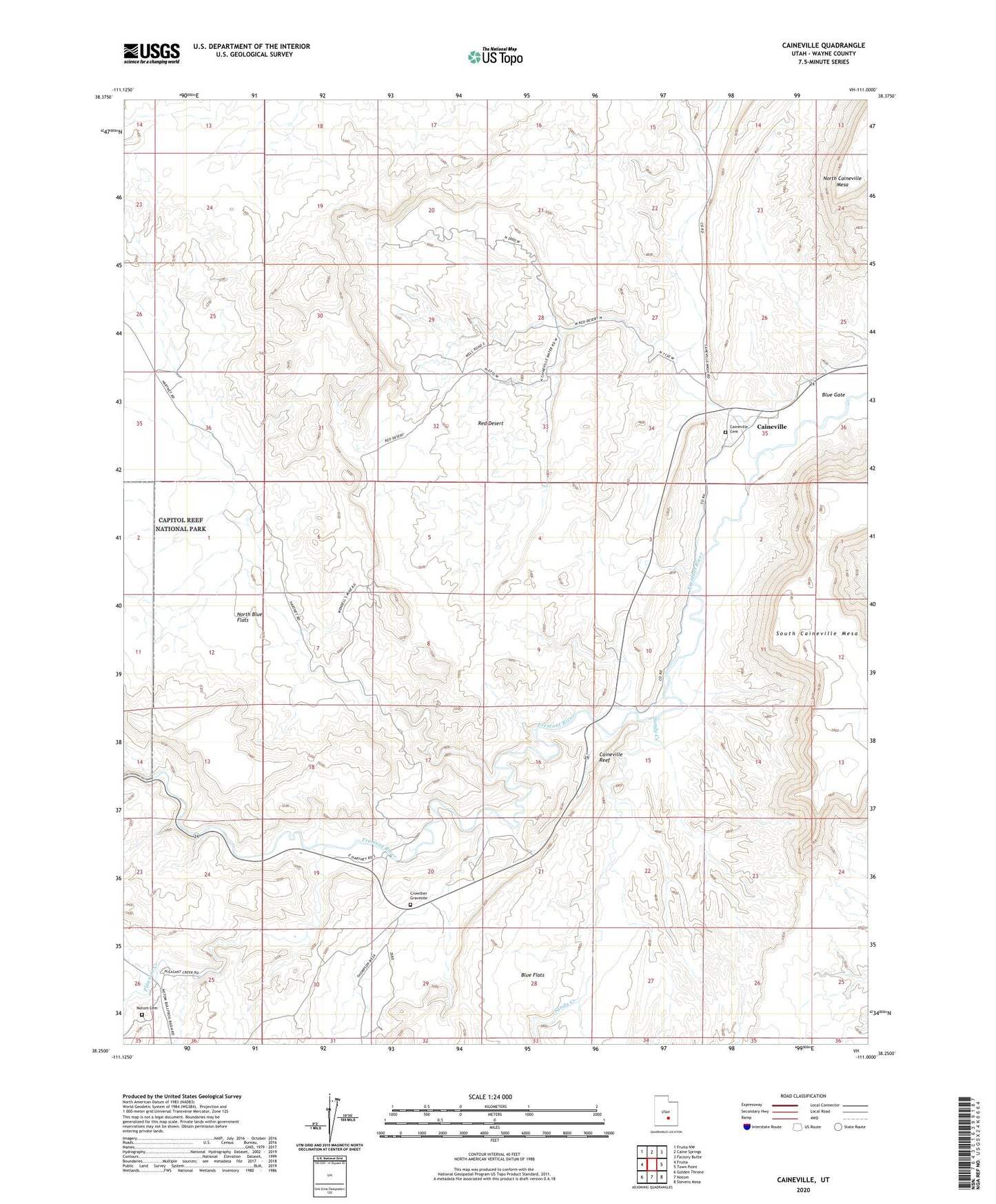 Caineville Utah US Topo Map Image