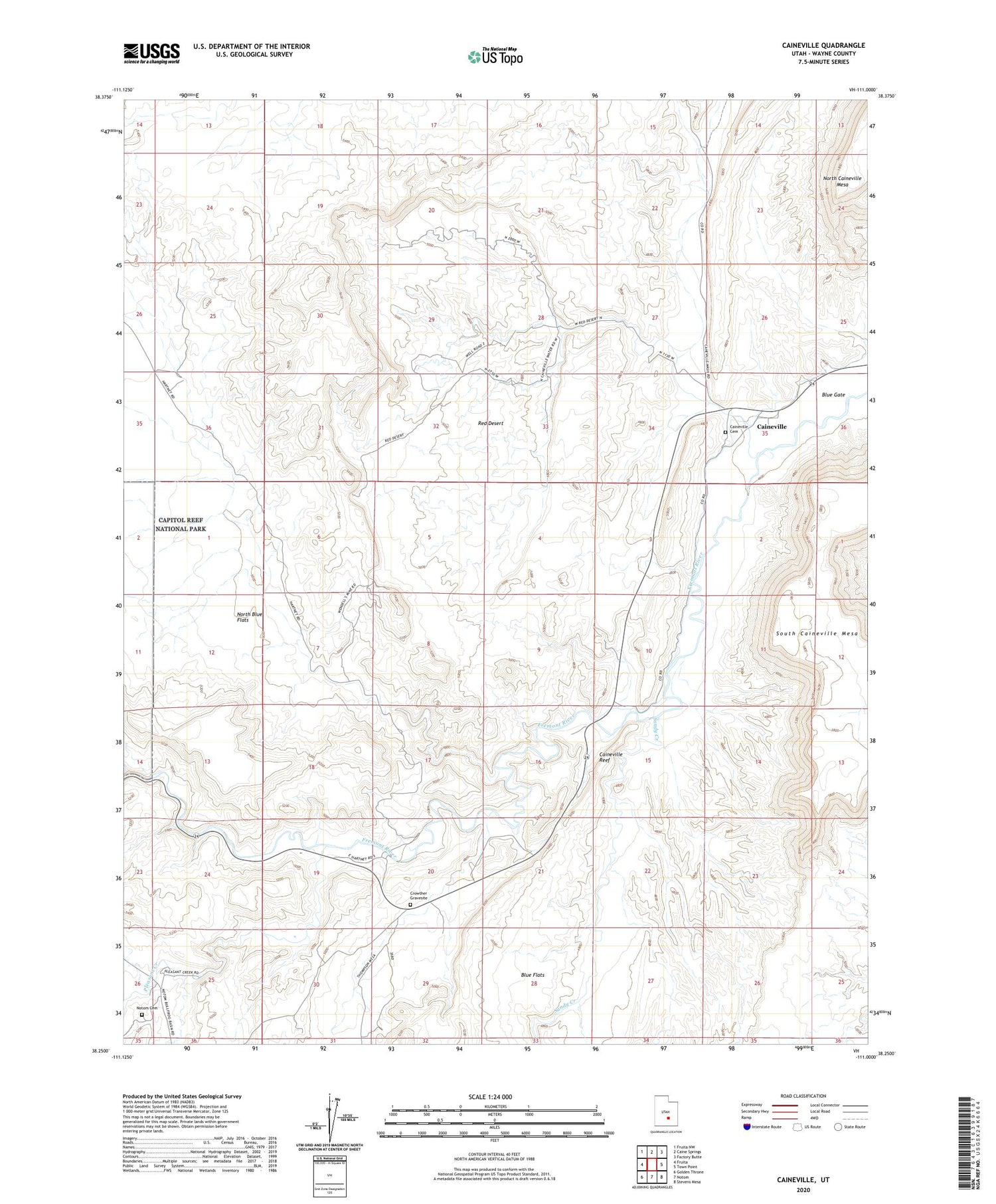 Caineville Utah US Topo Map Image