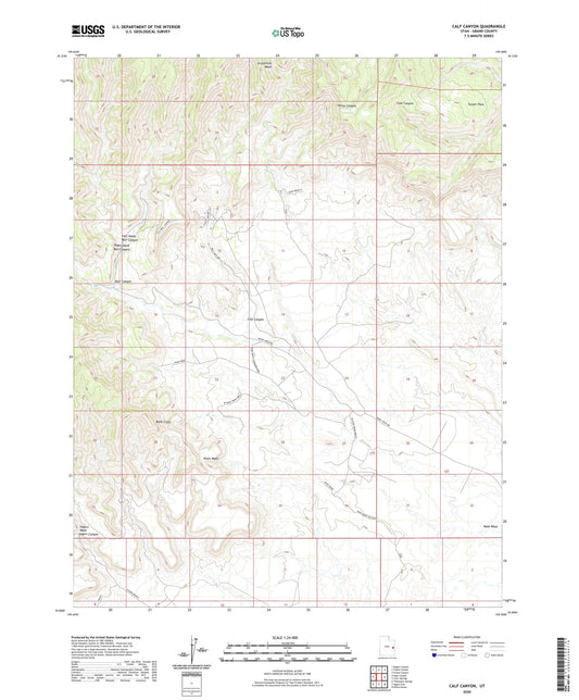 Calf Canyon Utah US Topo Map Image