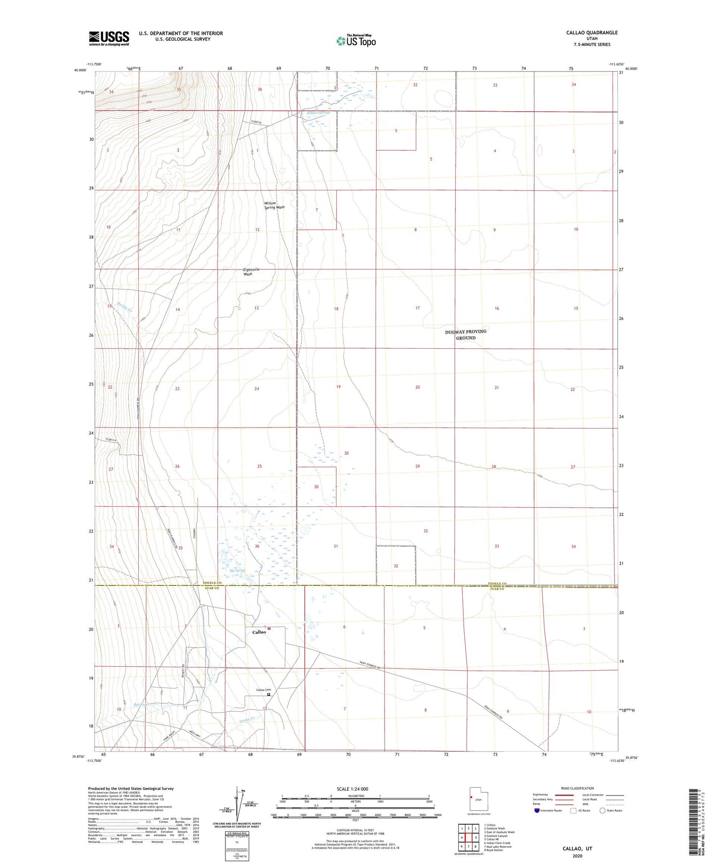 Callao Utah US Topo Map Image