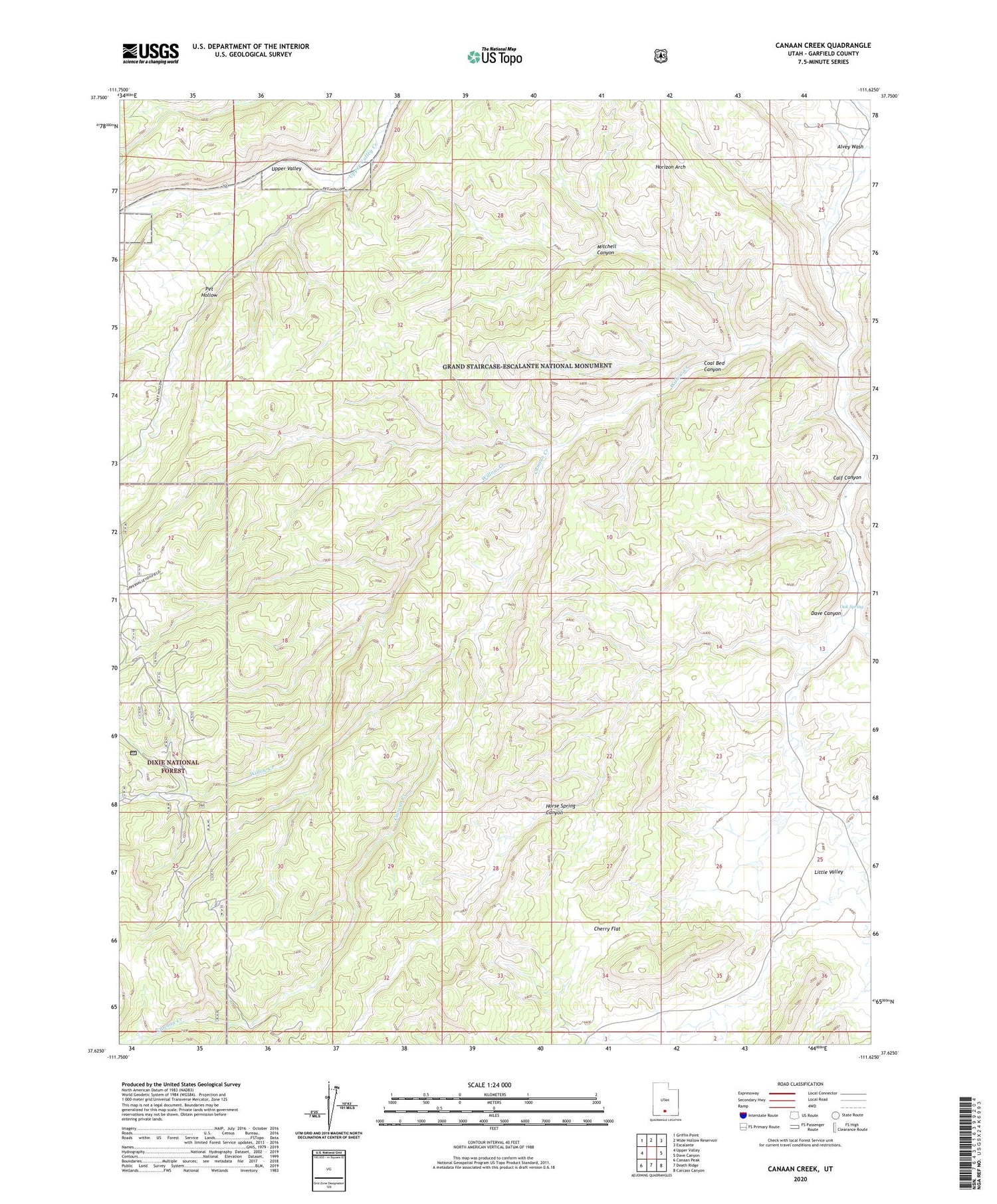 Canaan Creek Utah US Topo Map Image