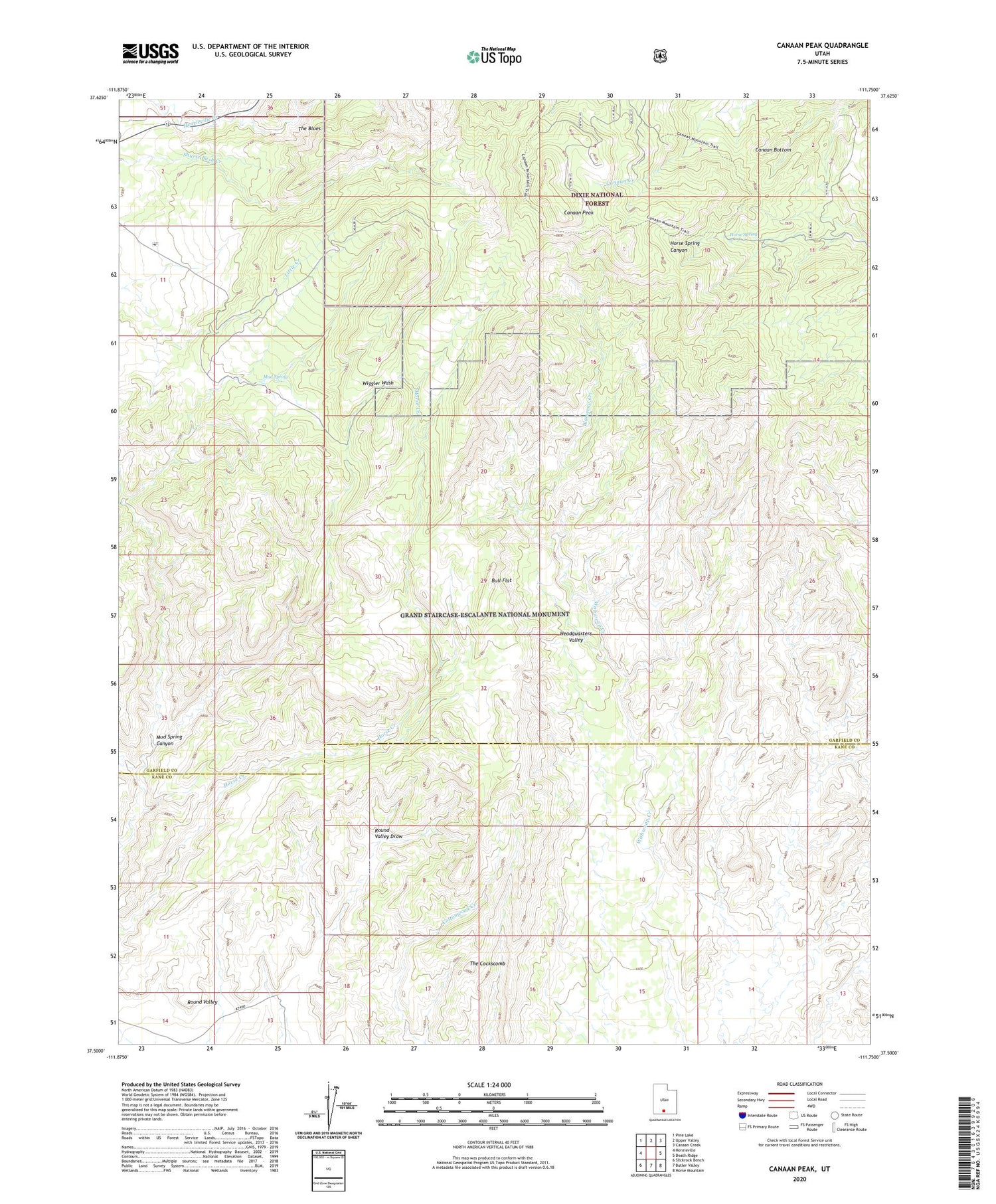 Canaan Peak Utah US Topo Map Image