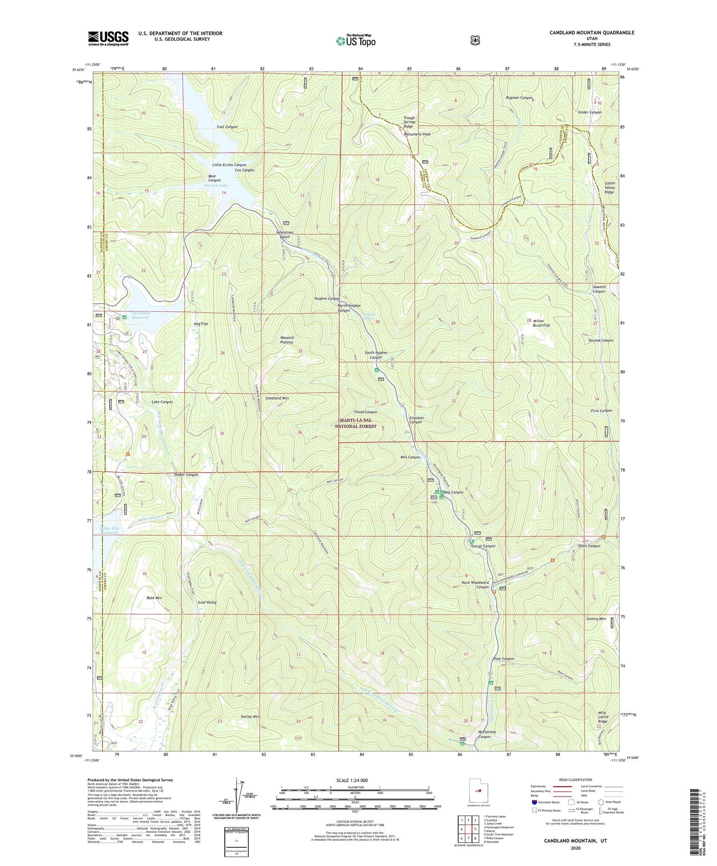Candland Mountain Utah US Topo Map Image
